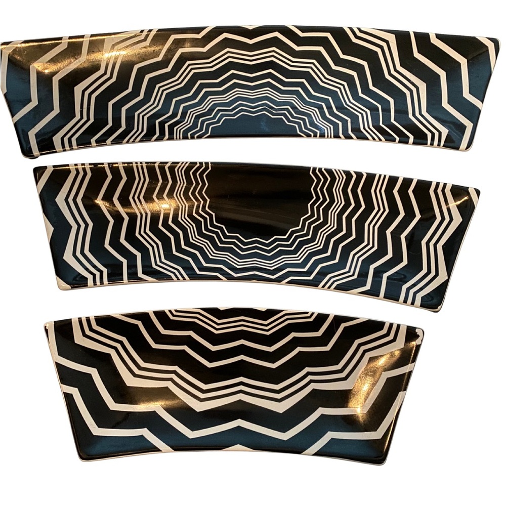 Black and White Geometric Decorative Plates